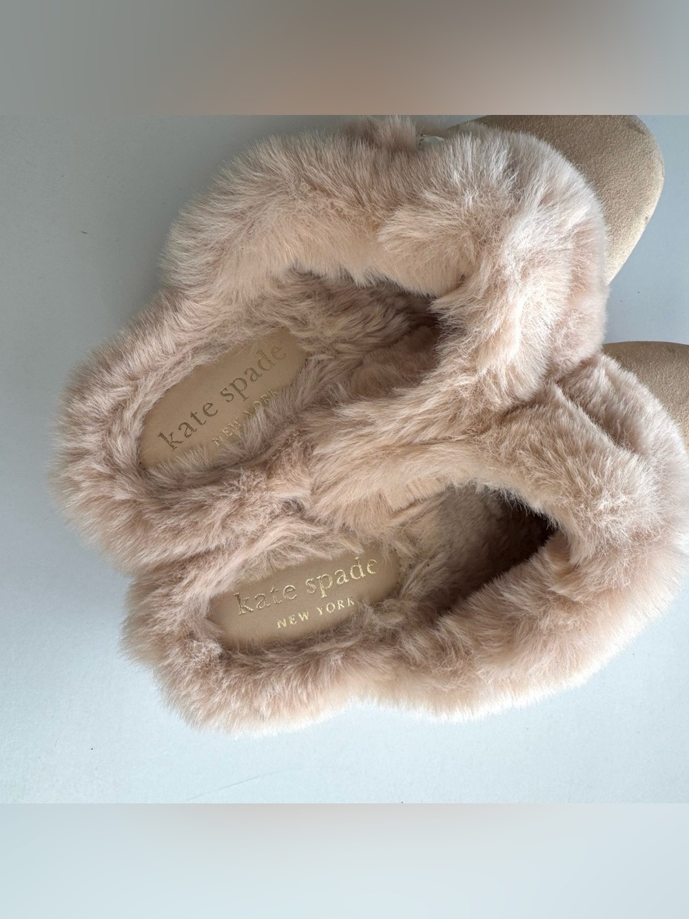 Kate Spade New York Uma Clogs Wooden Platform Heels faux fur Pink Suede Sz 6.5 B - Picture 5 of 8